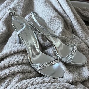 Glamorous Silver Rhinestone Heels